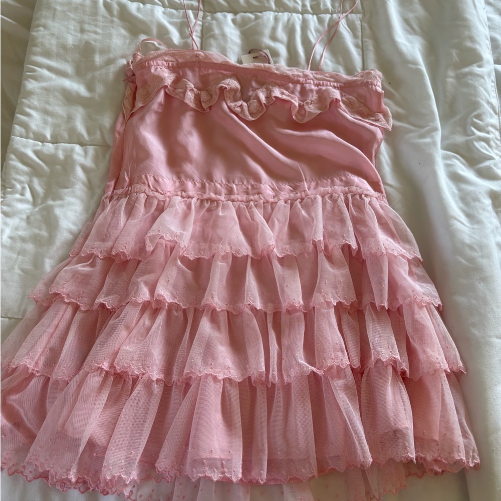 LoveShackFancy Pink Ribbon Detail Dress - Picture 4 of 5